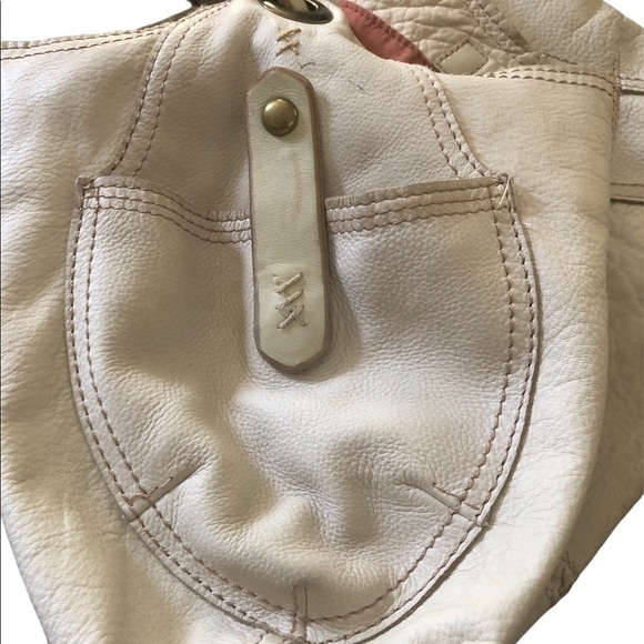 Lucky Brand VTG Inspired Authentic Cream Buttery Leather Hobo Boho Shoulder Bag - Picture 3 of 10